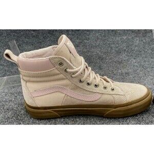 Vans SK8-Hi Suede Canvas Sneaker Gum Sole Pink White Men's 6.5 Women's 8